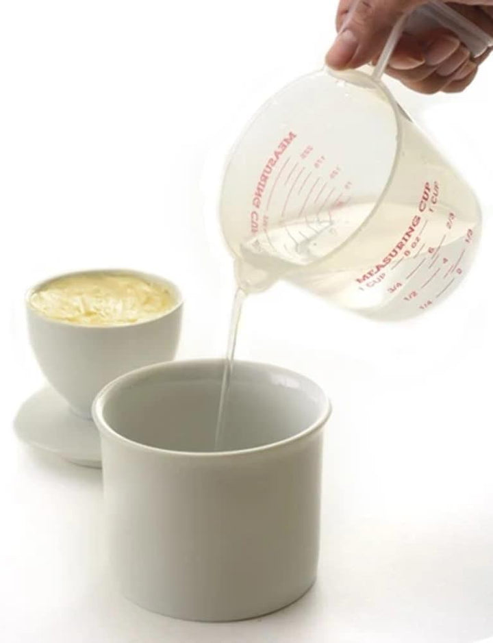 Norpro Porzellan-Butterdose, weiss, Weiss