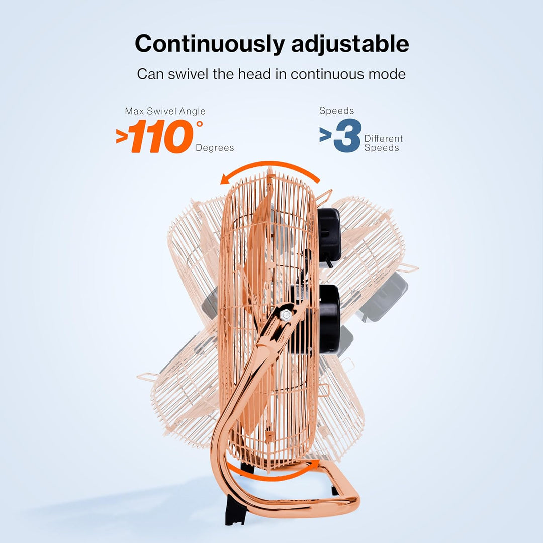TRESKO AERSON Bodenventilator 50cm | Windmaschine mit 3-Leistungsstufen 120W | Standventilator Venti