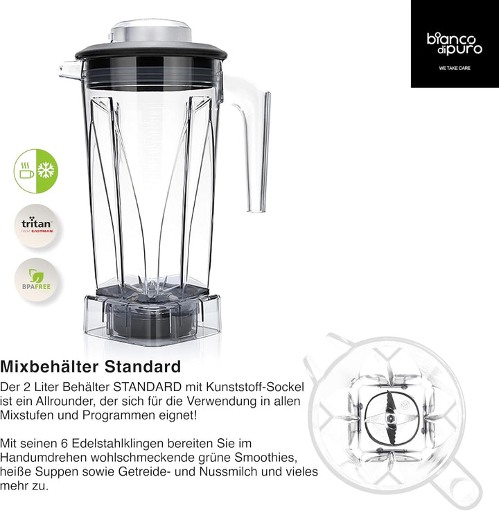 Hochleistungsmixer Patto inkl. AufsatzTri-Set Smoothie Maker 8 Mixprogramme 2 Liter Mixbehälter BPA-