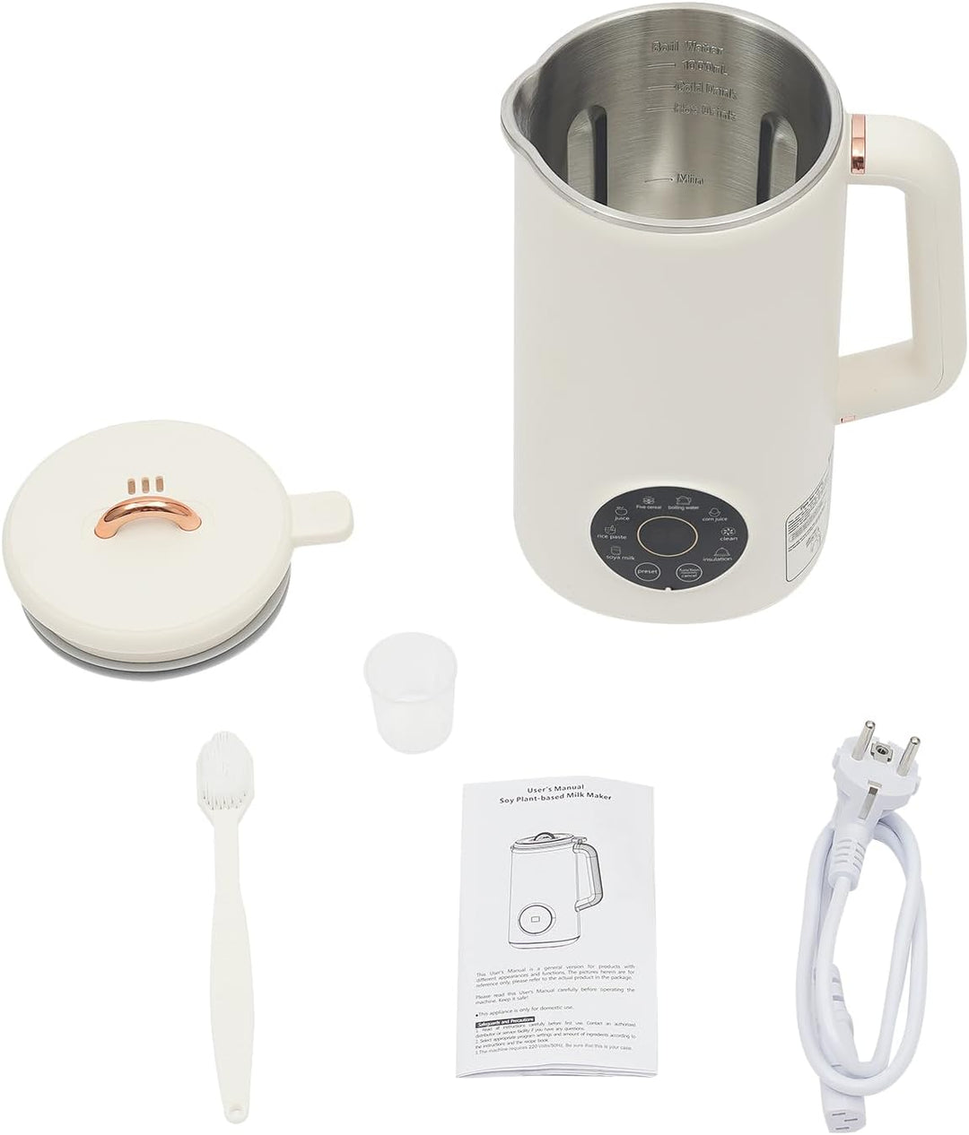Nussmilchmaschine 1000ml Sojamilch Maschine Pflanzenmilchbereiter mit 10 Klingen Hausgemachte Pflanz