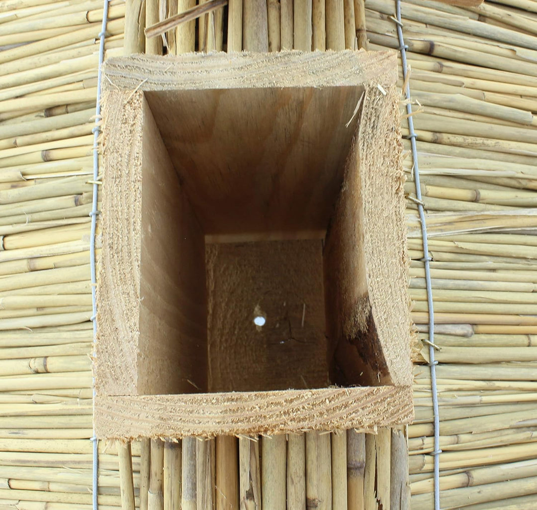 Vogelhaus Futterhaus Vogelvilla Heide aus Echtholz mit Futtersilo und Ständer XXL 145cm Höhe 60cm Br