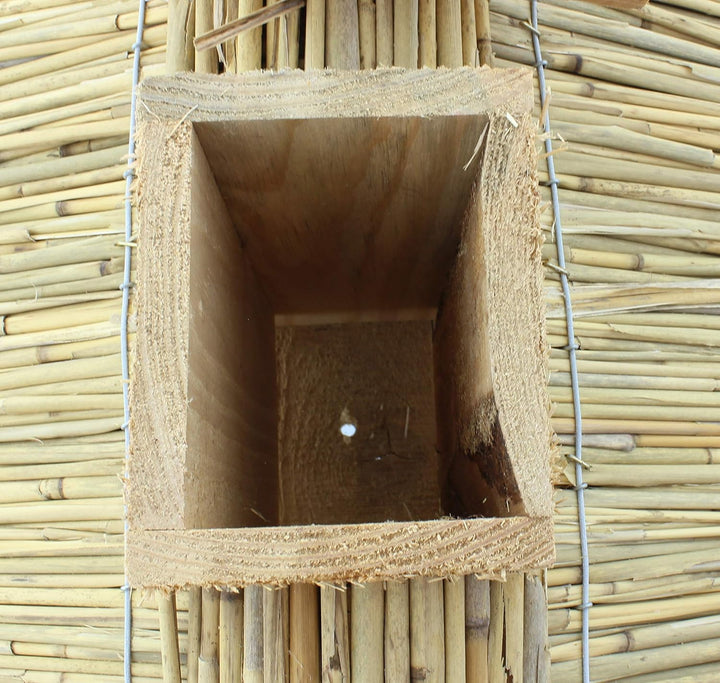 Vogelhaus Futterhaus Vogelvilla Heide aus Echtholz mit Futtersilo und Ständer XXL 145cm Höhe 60cm Br
