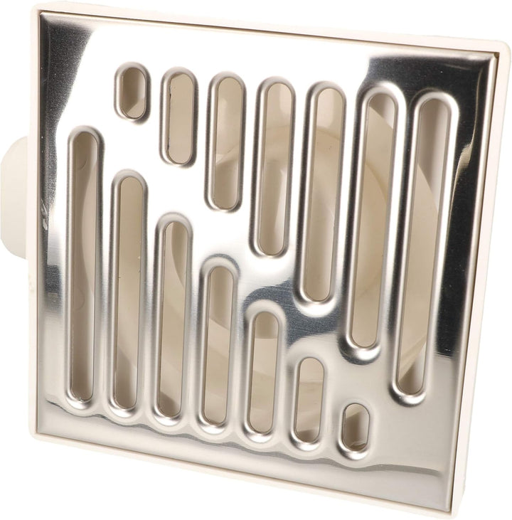 KOTARBAU® Duschrinne mit Seitenanschluss 50 mm Abflussgitter 150 x 150 mm Edelstahl quadratischer Bo