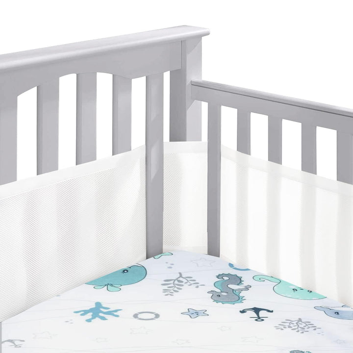 Bettumrandung Babybett,Baby Nestchen Bettumrandung,Kopfumrandung Babybett,Atmungsaktive Krippenumran
