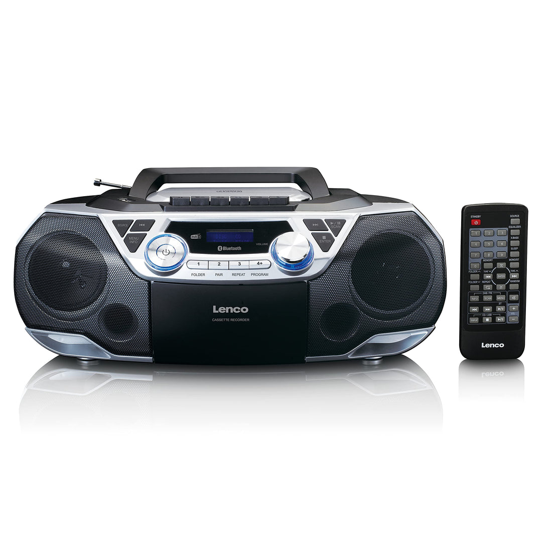 Lenco SCD-720 - Boombox DAB+ - Bluetooth 5.0 - Toploader CD/MP3-Player - Kassettendeck - FM Radio -