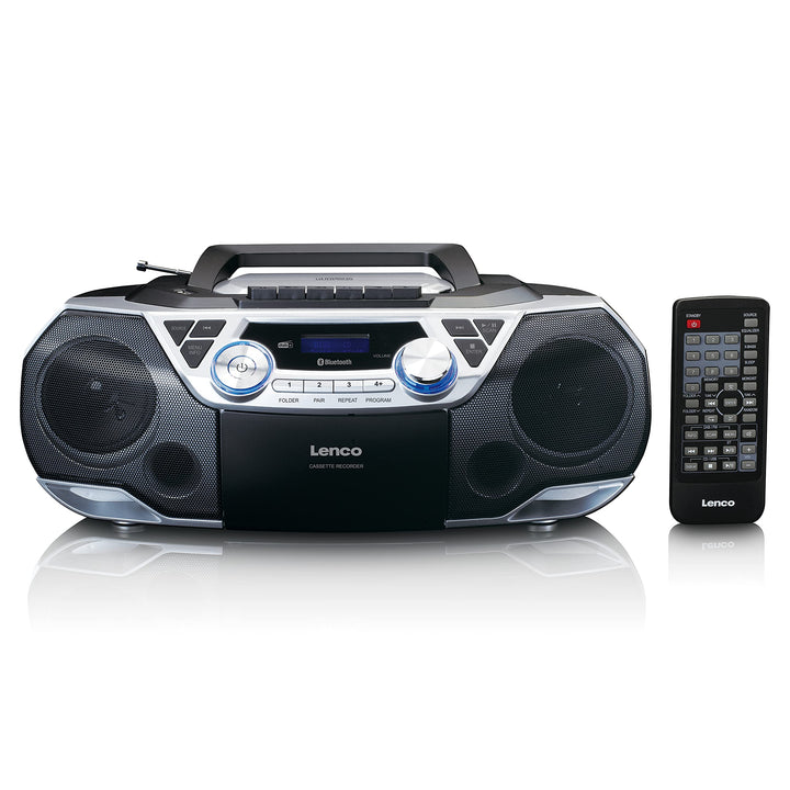 Lenco SCD-720 - Boombox DAB+ - Bluetooth 5.0 - Toploader CD/MP3-Player - Kassettendeck - FM Radio -