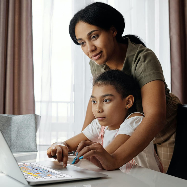 Kinder Tastatur Aufkleber für Buchstaben und Zahlen Lernen | Tastaturaufkleber deutsch für Windows u