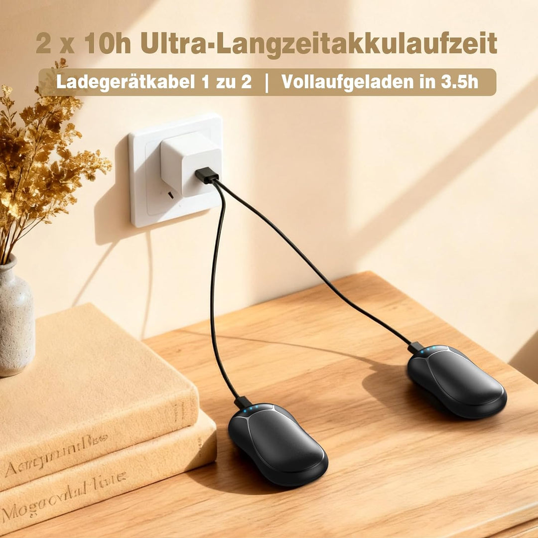 Handwärmer Elektrisch 2er Set 8000mAh, Taschenwärmer Wiederverwendbar 2s Schnelles Aufheizen, Ergono