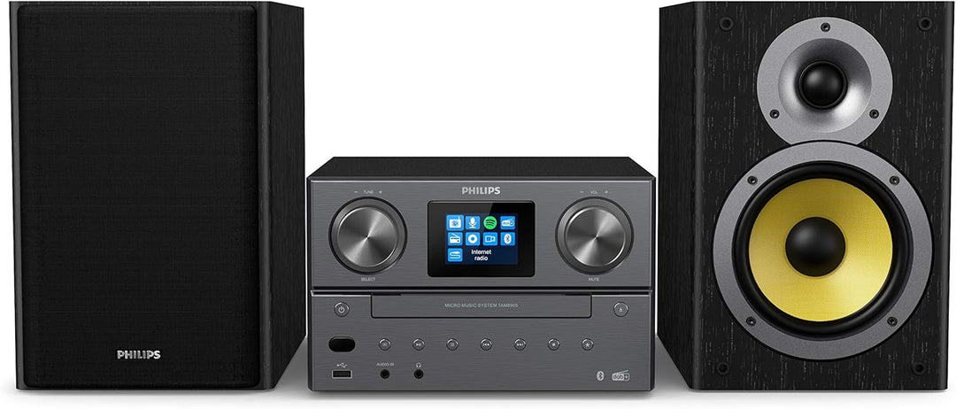 Philips Mini Stereoanlage mit Bluetooth/Spotify Connect & KabelDirekt – 1 m – Cinch-Subwoofer-Kabel,