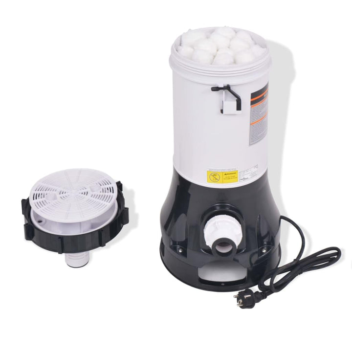 Poolfilterpumpe 185 W mit 4,4 m³/h Durchfluss, korrosionsbeständiger ABS-Tank, 100 Baumwoll-Filterku