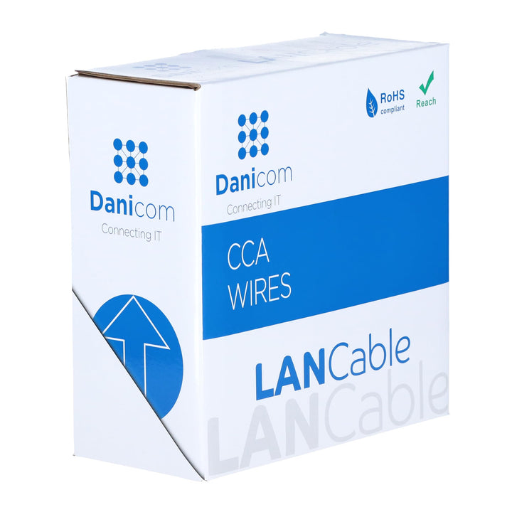 Danicom CAT5e Outdoor Netzwerkkabel - U/UTP - AWG 26/1 (Flexibel) - 100 Meter - Schwarz - CCA, POE,