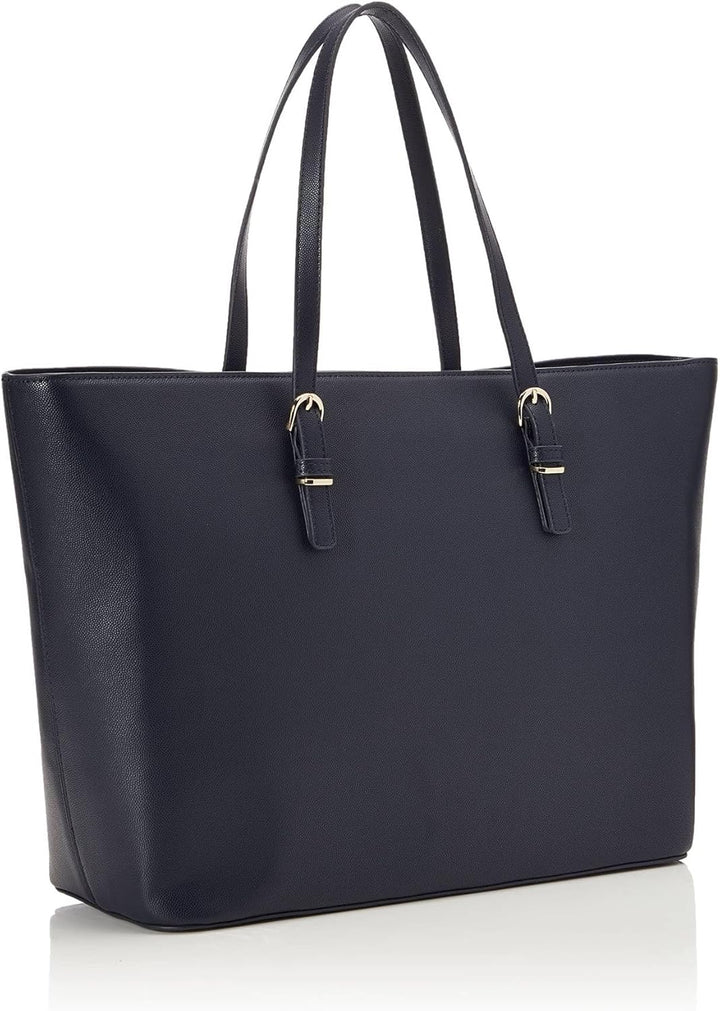 Tommy Hilfiger Damen Th Timeless Med Tote Aw0aw13152 Tragetasche Blau (Space Blue), Blau (Space Blue