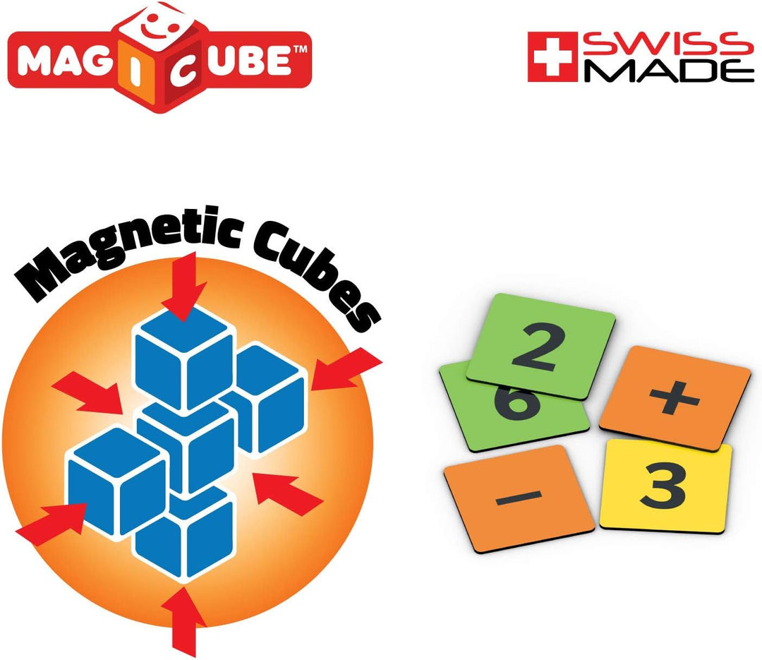 Geomag Magicube Maths Building - 16 Magnetwürfel für Konstruktionen + 45 clip Maths Building 16 Cube