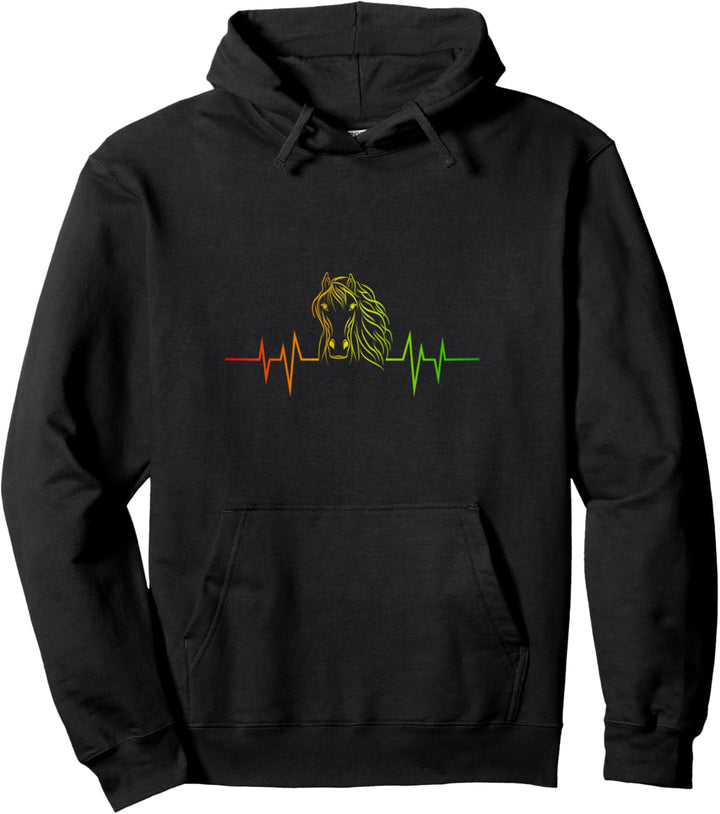 Zum Reiten Geboren Herzschlag Reiterin Pferd T-Shirt Pullover Hoodie