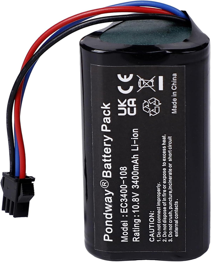 3400mAh 10.8V EC3400-108 Ersatzakku Kompatibel mit Ecovacs D36A/D36B/D36C/D36E/DA60/DA611/DB35/Deebo