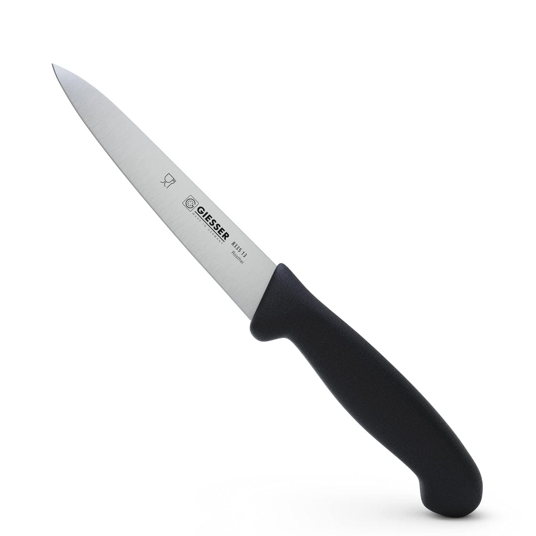 Giesser seit 1776 - Made in Germany - Allzweckmesser schwarz, Basic Black, Klinge 13 cm, rutschfest,