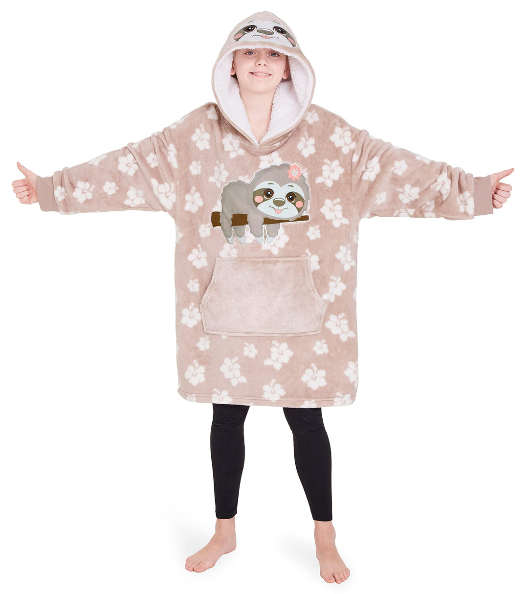 CityComfort Decke Hoodie Kinder Fleece Übergrösse Kapuzenpullover Mädchen Einheitsgrösse Beige Fault
