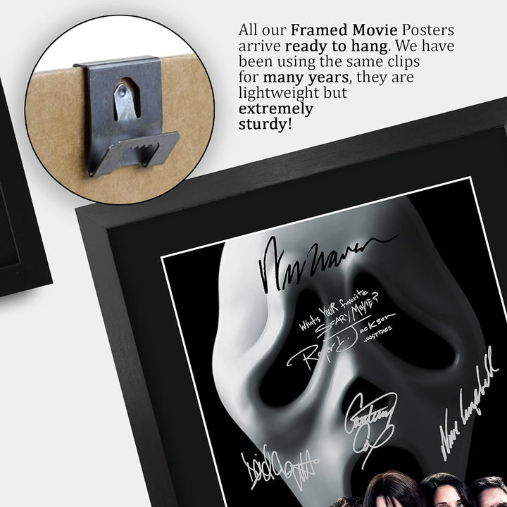 HWC Trading FR A3 Scream 4 Gifts Poster, signiertes Autogramm-Bild für Film-Erinnerungsstücke, gerah