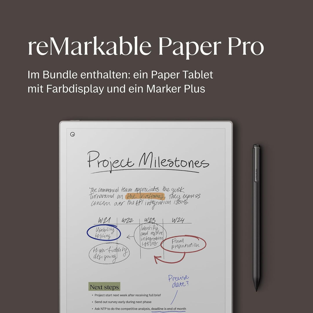 reMarkable Paper Pro | Das ultimative Papier-Tablet mit 30,6 cm (11,8 Zoll) Farbdisplay und Leselich