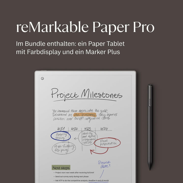 reMarkable Paper Pro | Das ultimative Papier-Tablet mit 30,6 cm (11,8 Zoll) Farbdisplay und Leselich
