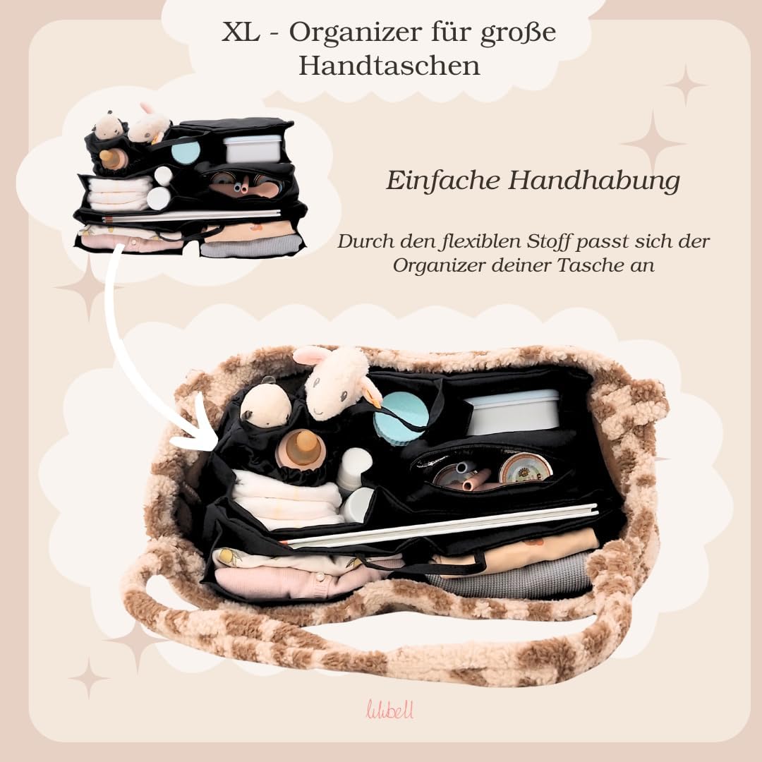 lilibell Wickeltasche Granda - Grosse Babytasche Taschenorganizer Innentasche Baginbag Inlett für di