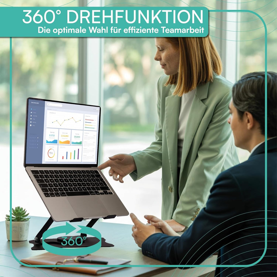 pixly Laptop Ständer 360° drehbar - Höhenverstellbarer Laptop-Halter - Ergonomischer Notebook-Stände