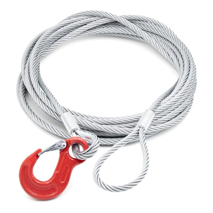ALFA LOGISTIK Anschlagseil 8mm Durchmesser 5m Länge mit Haken und Öse – Drahtseil mit Haken - Stahls