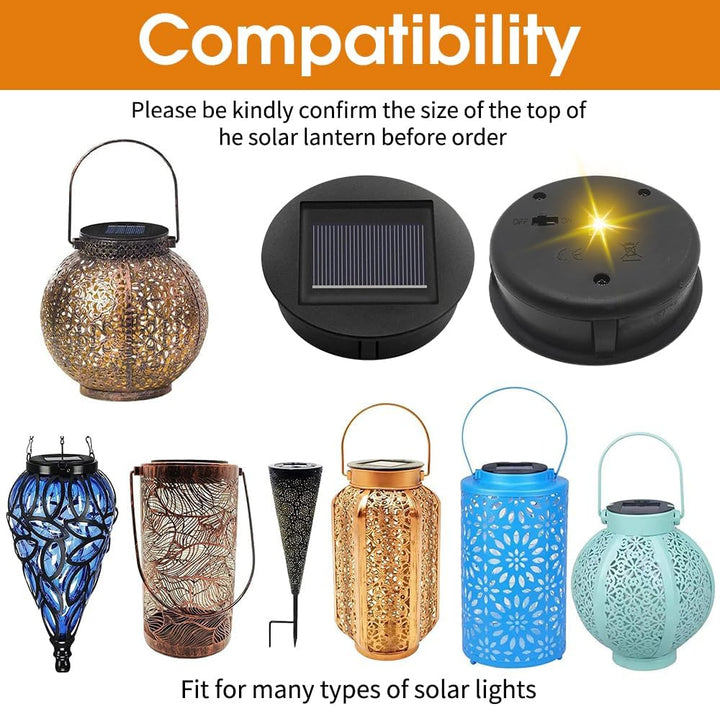 NAVESO Solarleuchten Ersatzteile, 6 Stück Ersatz Solarmodul für Gartenleuchten, Wasserdicht Solar Er