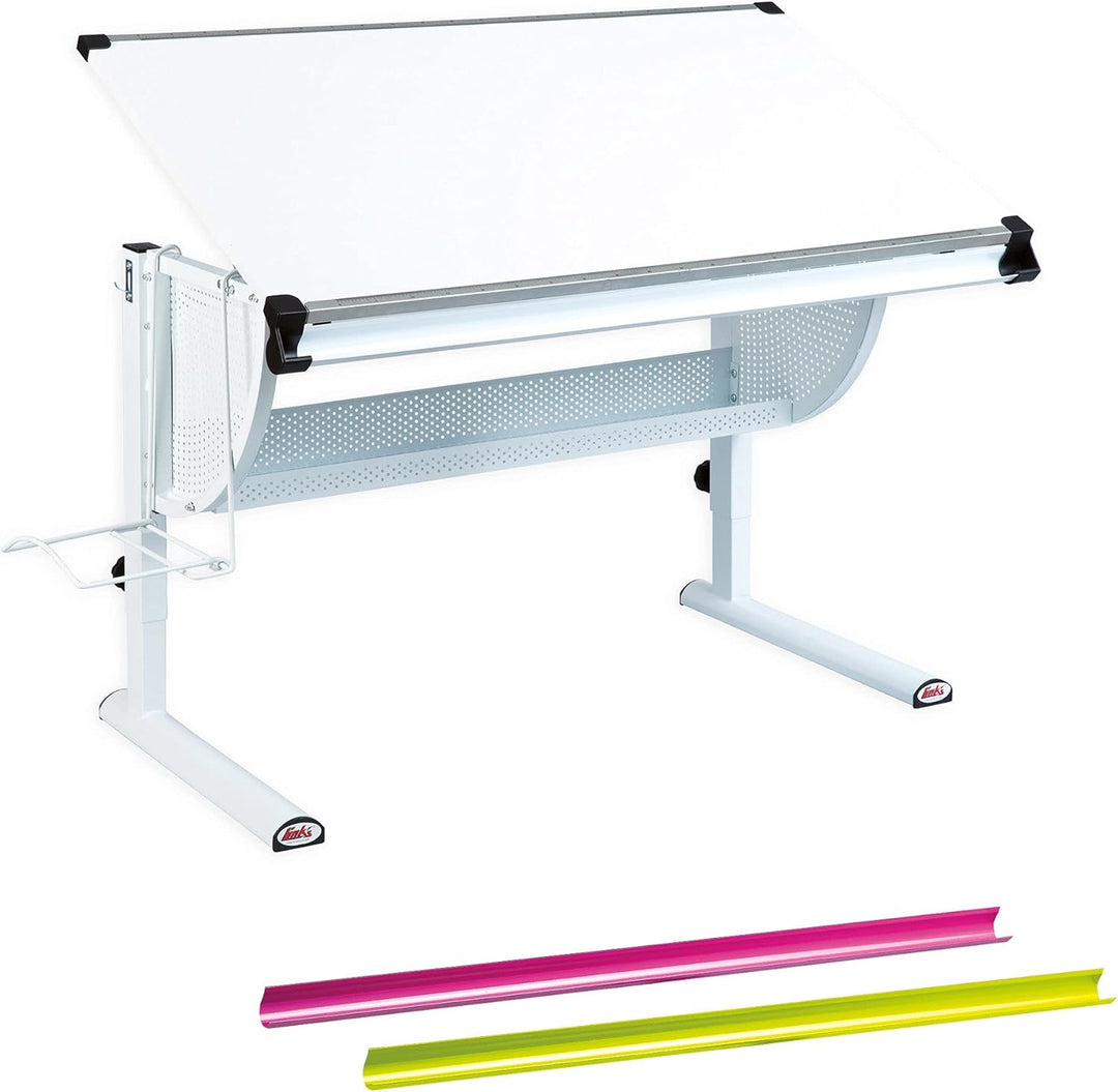 Inter Link Ergonomischer Kinderschreibtisch in 3 Farben weiss &amp; Rollcontainer Bürocontainer Rollschr