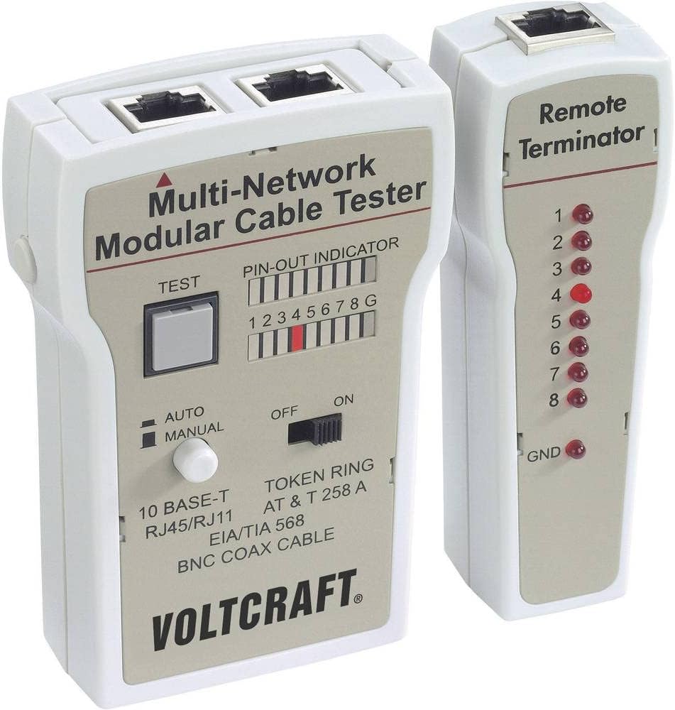 Kabeltester CT-2 VOLTCRAFT CT-2 Geeignet für RJ-45, BNC, RJ-11