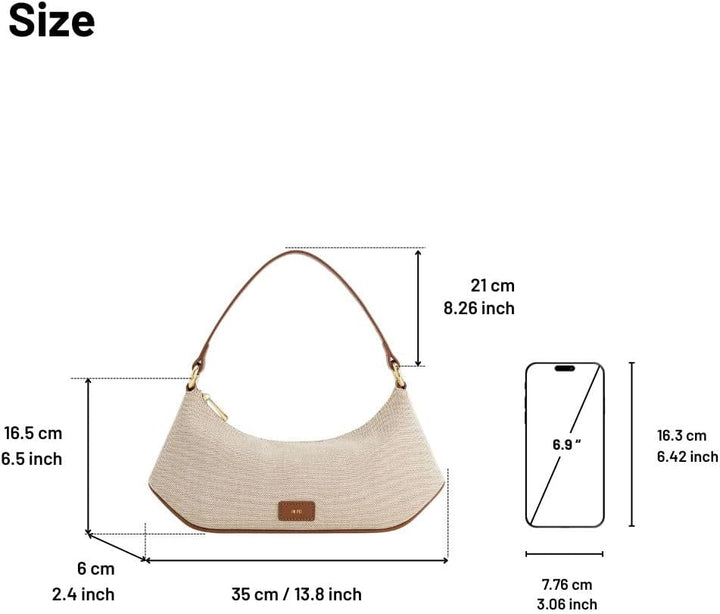 JW PEI Lily Damen Schultertasche Braunes Canvas, Braunes Canvas