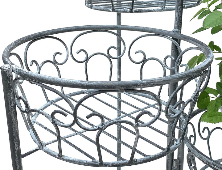DanDiBo Blumentreppe Metall Rund 75 cm Blumenständer mit 3 Körbe 96012 Blumenständer Blumensäule Pfl