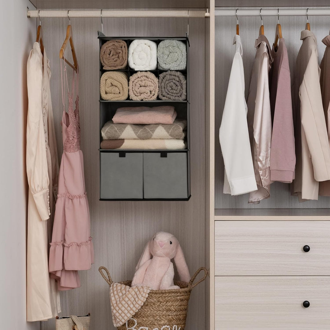 GRANNY SAYS Hängender Schrank Organizer mit Schubladen, 4 Regalteiler, Hängender Schrank-Organizer,