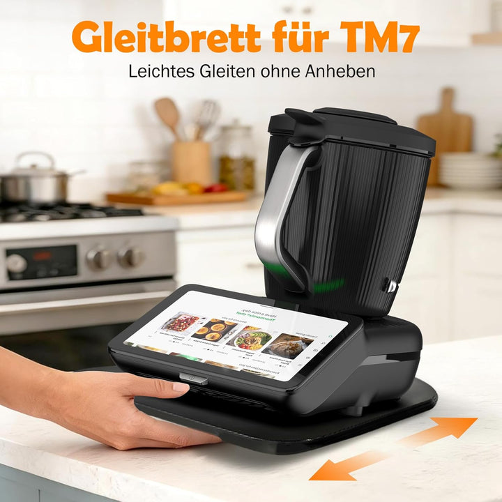 Gleitbrett für Thermomix TM7, Brett mit Rollen für Vorwerk Thermomix TM7 zubehör, Leicht Gleitendes