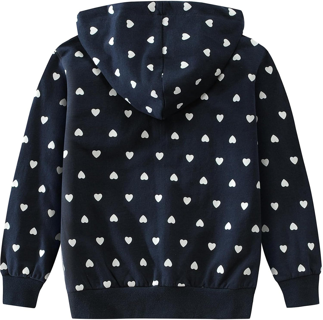 EULLA Kinder Mädchen Zip Up Hoodie Sweatjacke Kapuzenjacke Kapuzenpullover Langarm Baumwolle Einhorn