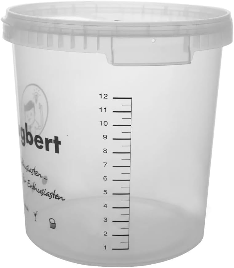 Gärbehälter 15L /17L - Gäreimer mit Skala und Deckel- Eimer Gärfass für Wein und Bier - 5 Stück 15/1