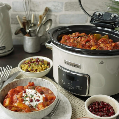 Crock-Pot Digital-Schongarer Slow Cooker mit Scharnierdeckel | einstellbare Garzeit | 3,5 Liter (3-4