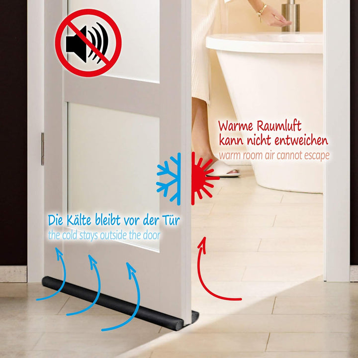 com-four® 18x Zugluftstopper für die Tür, Standardmasse Innentür - Türbodendichtung, Türunterdichtun