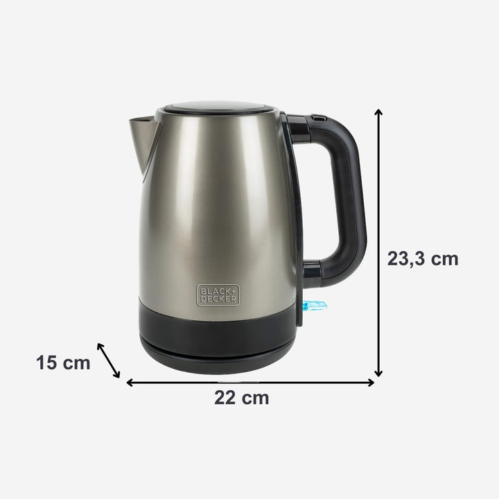 Black+Decker BXKE2201E Wasserkocher, 2200, Stainless Steel, edelstahl