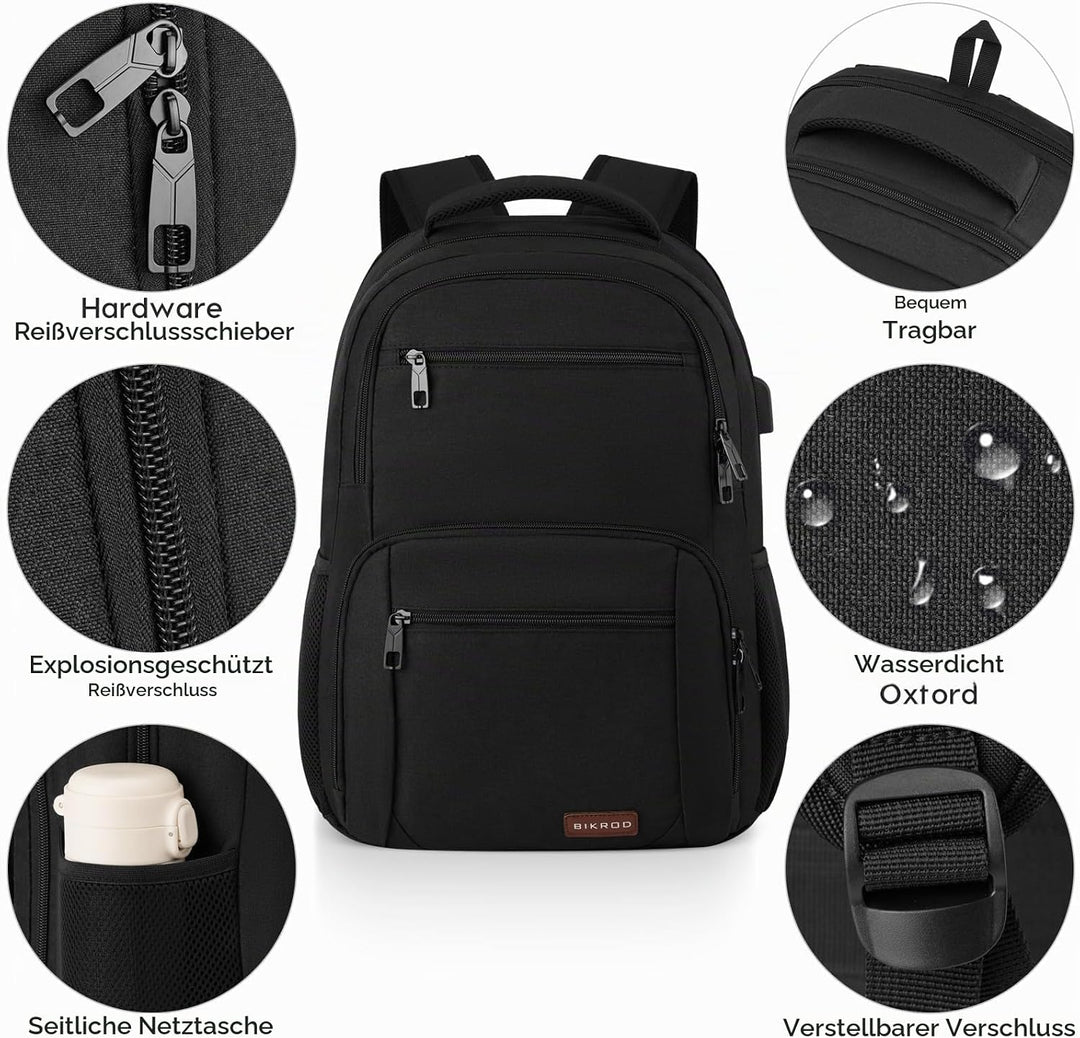 Rucksack Herren Damen, Schulrucksack Jungen Teenager, TSA Wasserdicht Arbeit 17.3 Zoll Laptop Rucksa