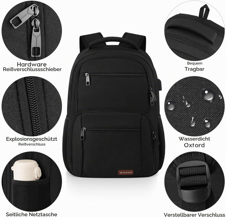 Rucksack Herren Damen, Schulrucksack Jungen Teenager, TSA Wasserdicht Arbeit 17.3 Zoll Laptop Rucksa