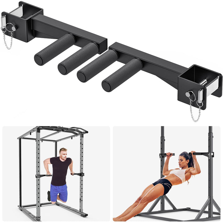 Dip-Stangen-Aufsatz für 2 x 2 Zoll und 3 x 3 Zoll Power Rack, rutschfeste breite und schmale Griffe,