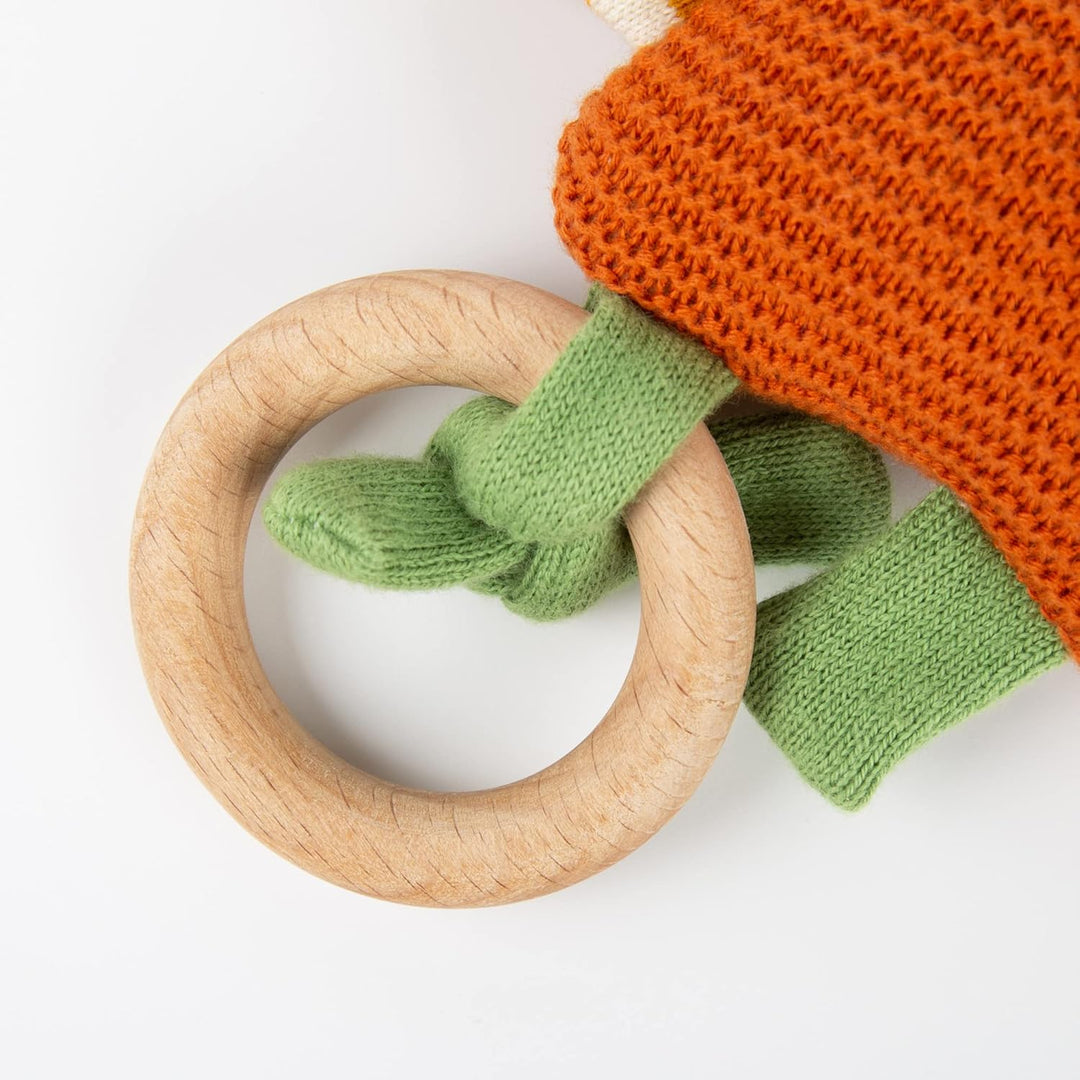 SIGIKID 39673 Strick-Greifling Fledermaus Knitted Love, Babyspielzeug aus Baumwollstrick mit Holzrin