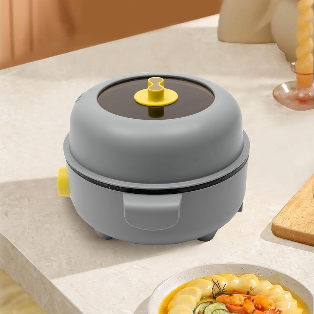 1.5l Elektrische Hot Pot Mit Dampfgarer,Dampfgarer,Antihaft Mini Elektropfanne,Zum Kochen,FüR Braten