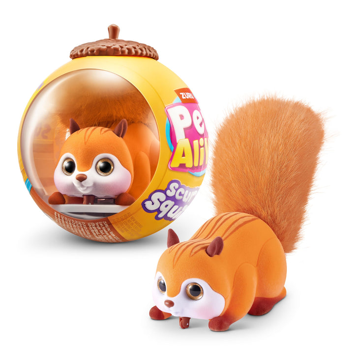 Pets Alive Scurry'n Squirrel (Orange) von ZURU – Interaktives Roboter-Haustier, Bewegliches Eichhörn