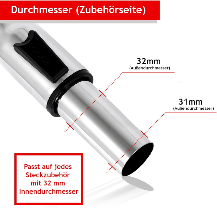 SPARES2GO Universal Teleskopstange & Werkzeugset für alle Staubsauger mit 32mm Durchmesser Schlaucha