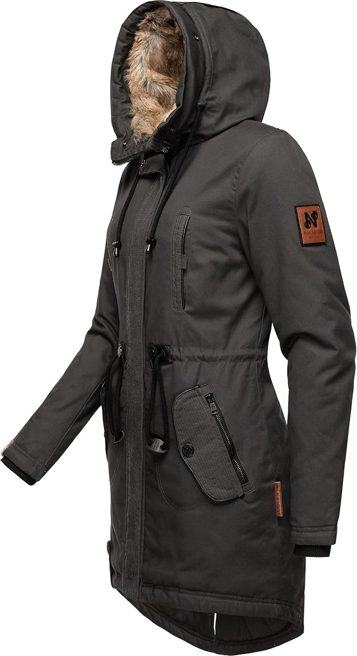 Navahoo Damen Warmer Winterparka mit Kapuze Bombii XS-XXL XS Anthracite, XS Anthracite