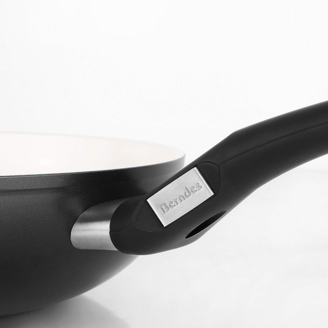Berndes Balance Smart Induction Stielwok / Antihaft-Keramik / 28 cm / 3,45 l / cremeweiss /