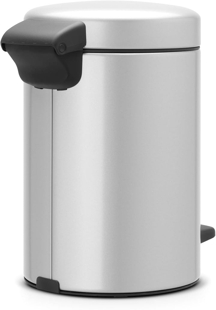 Brabantia 113260 Treteimer mit Inneneimer aus Kunststoff, stahl, Metallic Grau, 3 Liter 3 Liter Meta