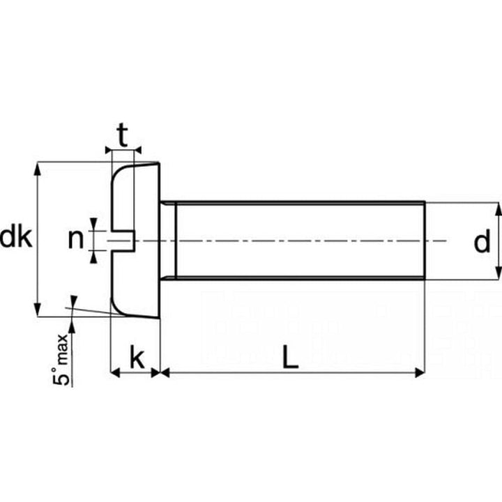 irsa24 1000 Stk. Flachkopfschrauben mit Schlitz M 1,6 x 5 mm DIN 85 Edelstahl A2 ISO 1580 Flachkopf